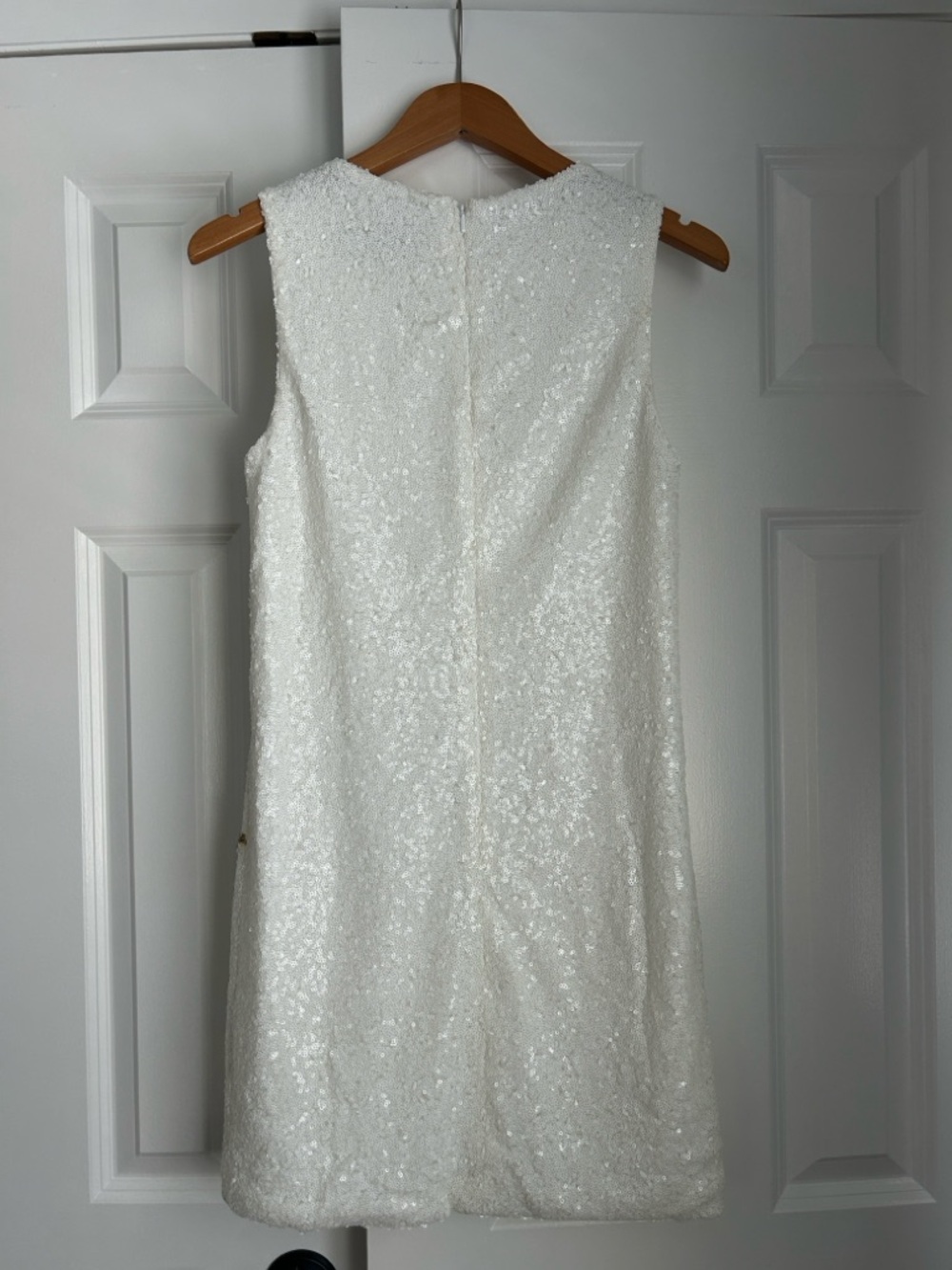 Theia White Sequin “LOVE” Mini Dress - Picture 3 of 10